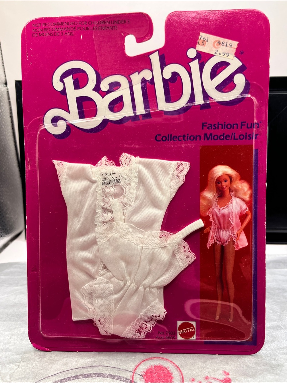 Vintage 1984 Mattel Barbie Fashion Fun White Lingerie Set NRFP
